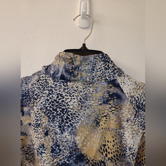 Zenergy by Chico’s Size 2 Purple Gold Ivory Full Zip Jacket - Picture 13 of 14